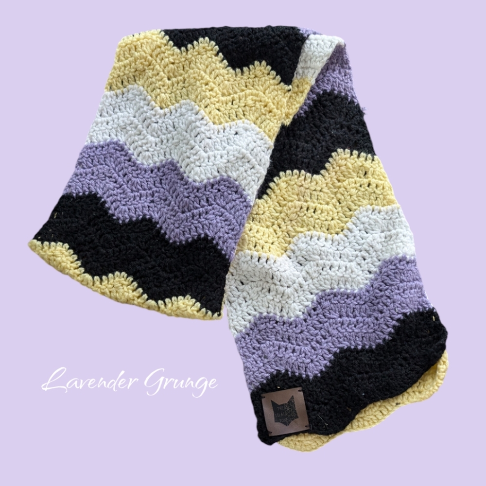 The Lilac Fox Handmade Non Binary Flag Scarf